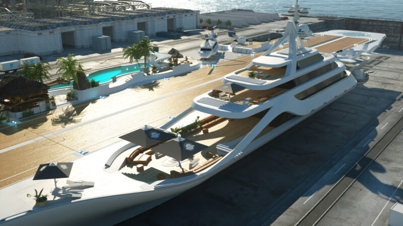 aircraft carrier turned into yacht